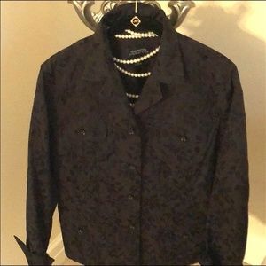 Jones New York Jacket brocade jean jacket style